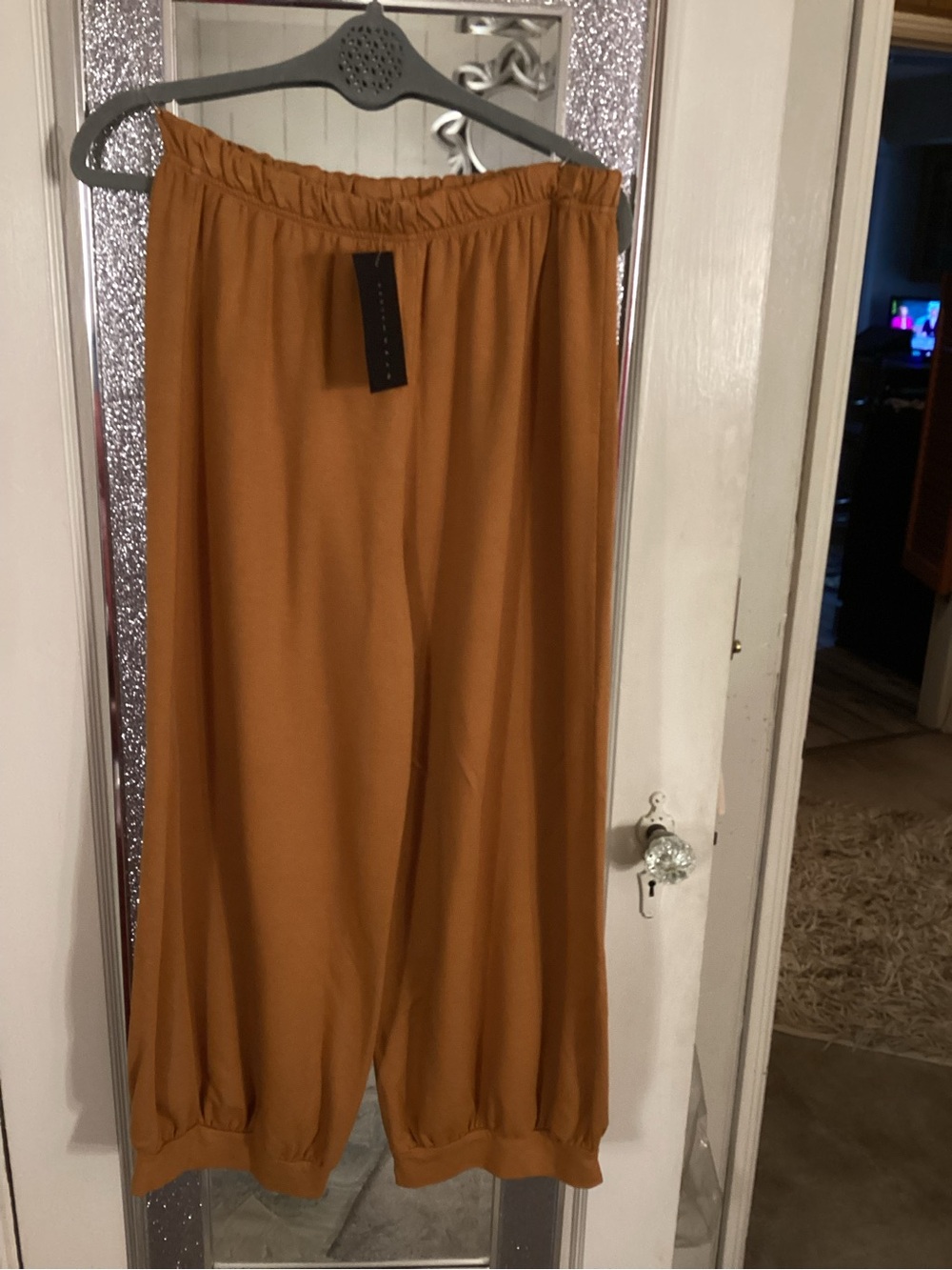 bryn Walker Wide-Leg Cropped Pants in Rust